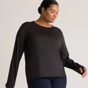 *New w/ Tags* Quince Brand Flowknit Breeze Long Sleve Top in Black Sz S